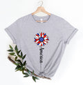 America Sunflower Shirt USA Flag Flower Shirt Gift For American Freedom Shirt Independence Shirt Sunflower 4th Of July Flag Graphic Tee Graphic Tee – Easygoing Wear · Perfect For Daily Wear