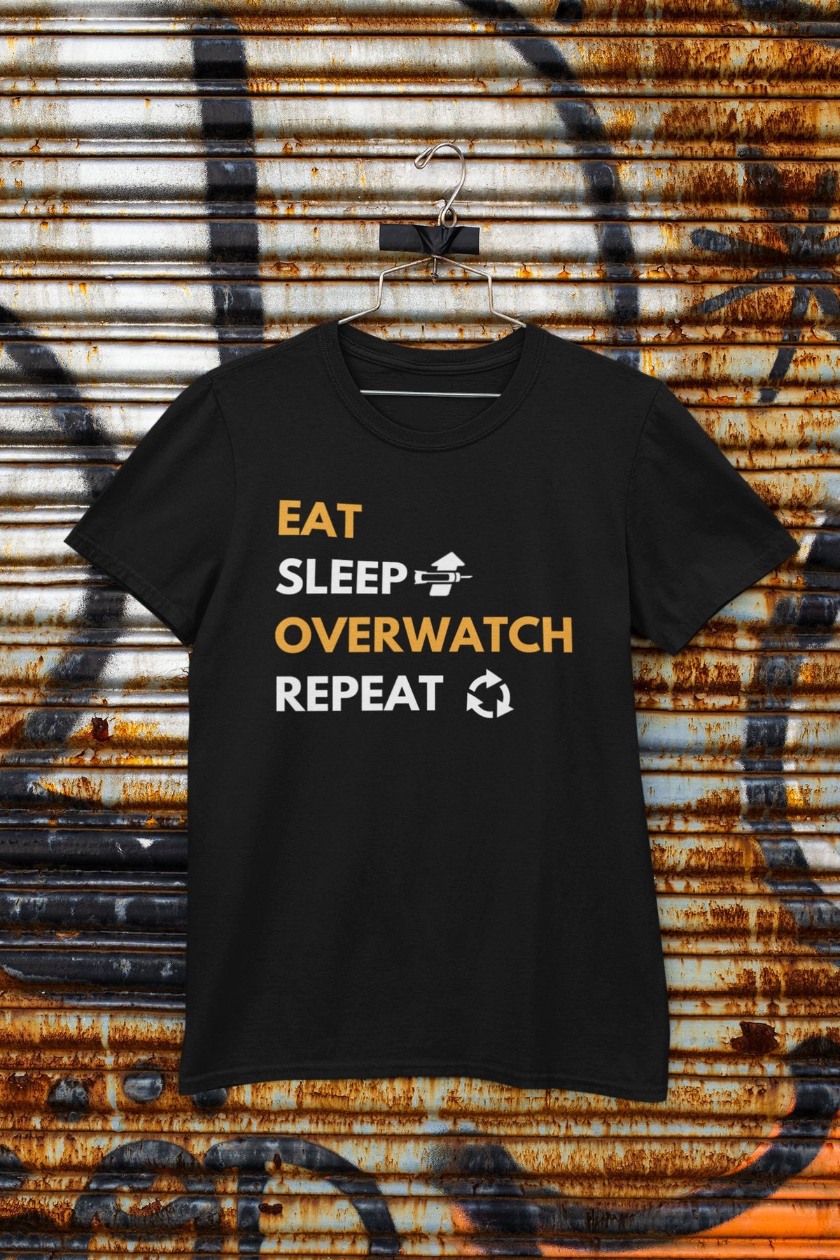 Overwatch 2 Eat Sleep Overwatch Repeat T Shirt Gaming T Shirt Black Unisex T Shirt Perfect Gift for Gamers and Overwatch Fans Graphic Tee – Cozy Vibes · Trending Graphic Apparel