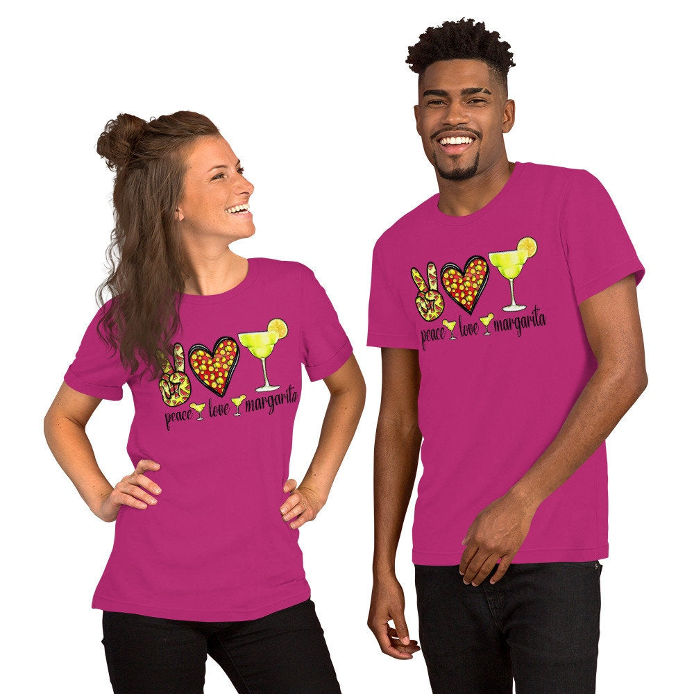 Peace Love Margaritas Unisex Soft T shirt Cinco de Mayo Graphic Tee – Fan Favorite · Top Pick For Any Outfit