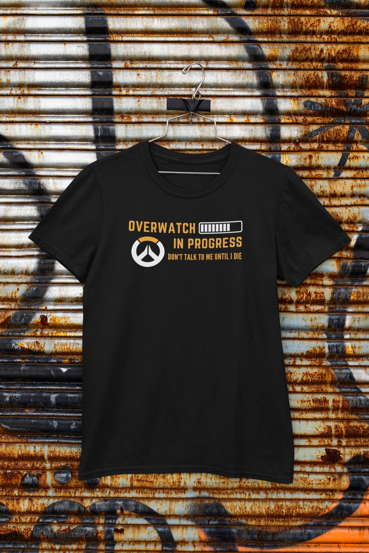 Overwatch 2 Overwatch In Progress T Shirt Gaming T Shirt Black Unisex T Shirt Perfect Gift for Gamers and Overwatch Fans Graphic Tee – Bold Style · Perfect For Daily Wear
