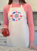 Baking Apron Kings Coronation Party Cooking Apron Baking Union Jack King Charles III Royal Family Crown Graphic Tee – Easygoing Wear · Perfect For Daily Wear
