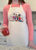 Baking Apron Kings Coronation Party Cooking Apron Union Jack Tower Bridge London Eye 3 Teddy Bears King Charles III Royal Family Crown Graphic Tee – Easygoing Wear · Perfect For Daily Wear