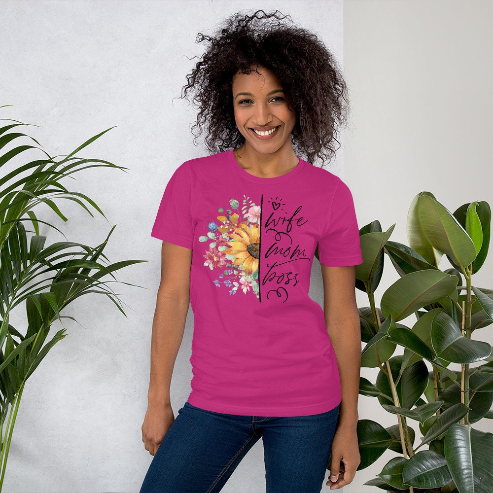 Wife Mom Boss Womens Soft T shirt Graphic Tee – Soft Feel · Top Pick For Any Outfit