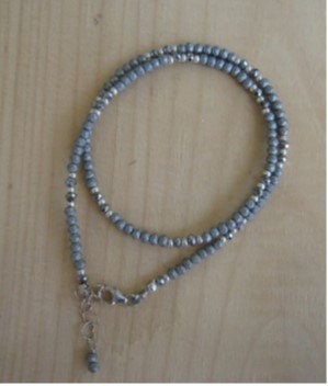 Gray Crystals and Silver Beads Double Bracelet on Sterling Silver Chain 14quot wextender chain Graphic Tee – Soft Feel · Must-Have Style