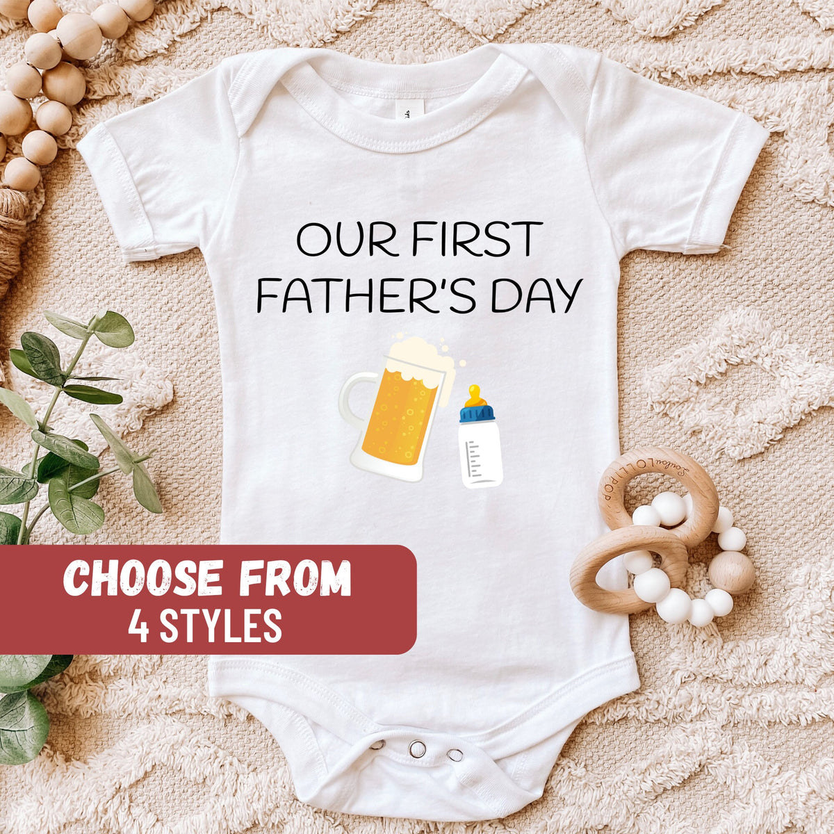 Father39s Day Gift Baby Outfit Baby Bodysuit Gift From Baby Cute Baby Bodysuit Newborn Outfit Our First Father39s Day Baby Bodysuit Graphic Tee – Bold Style · Trending Graphic Apparel