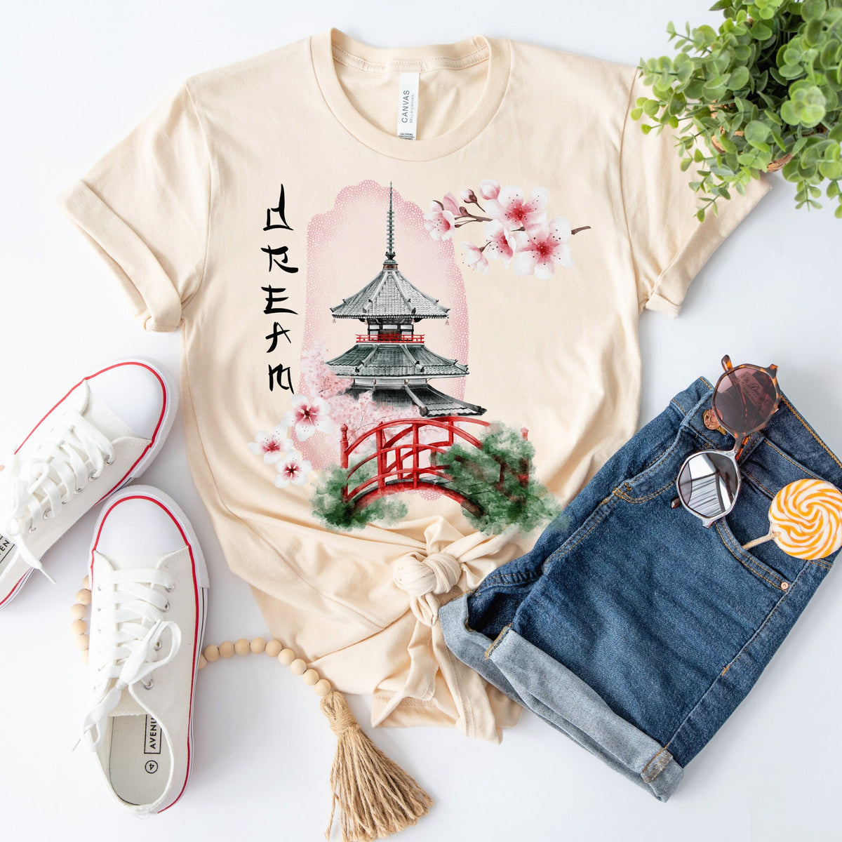 Japanese Shirt Japan Shirt Japan Tshirt Cherry Blossom Sakura Shirt Okinawa Temple Bridge Floral Shirt Gift for Japan Lover Graphic Tee – Bold Style · High-Quality Print