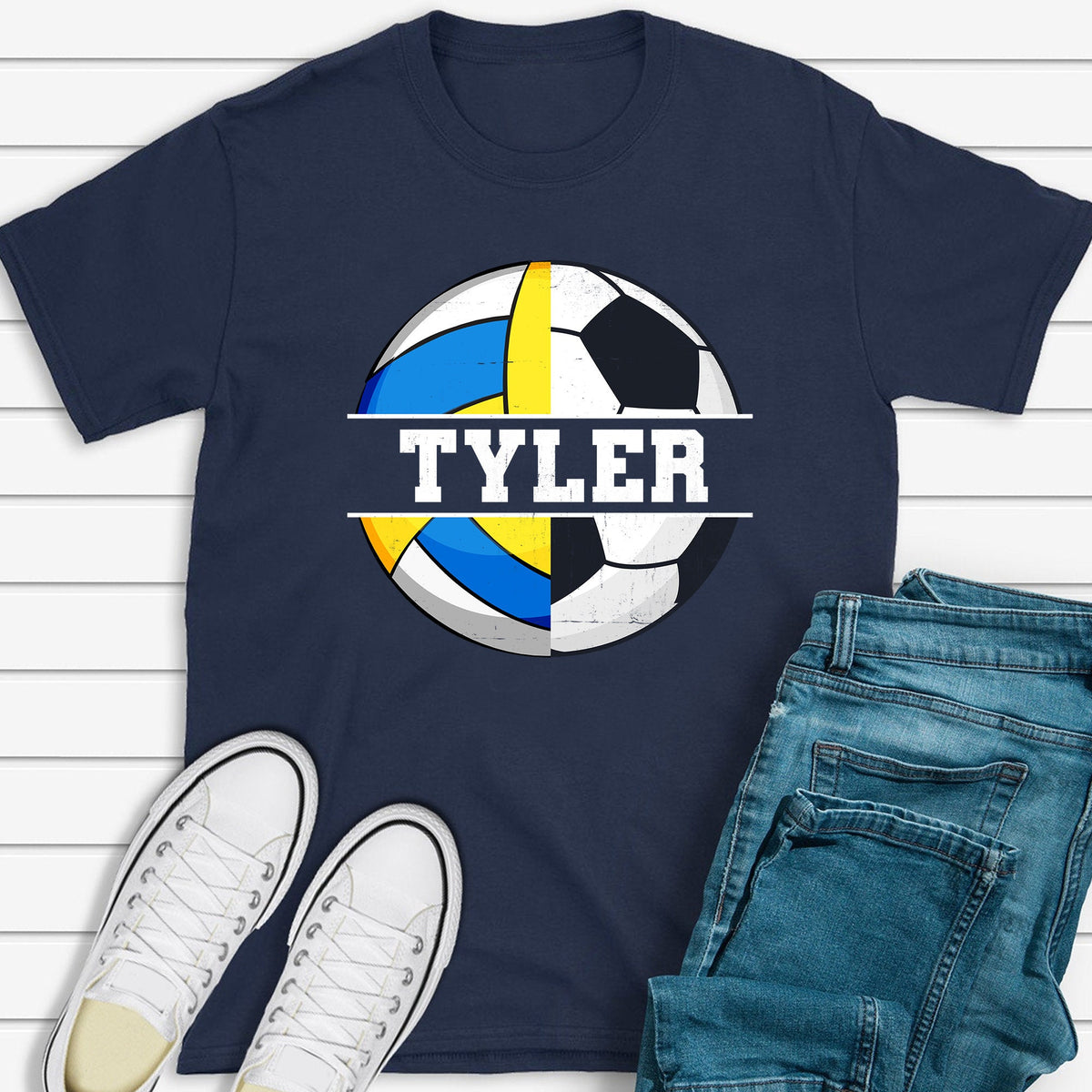 Custom Soccer and Volleyball Shirt Personalized Mom Soccer Shirt Mom of Both Mom Volleyball Shirt Mom of Both Sports Shirt Graphic Tee – Aesthetic Look · Top Pick For Any Outfit