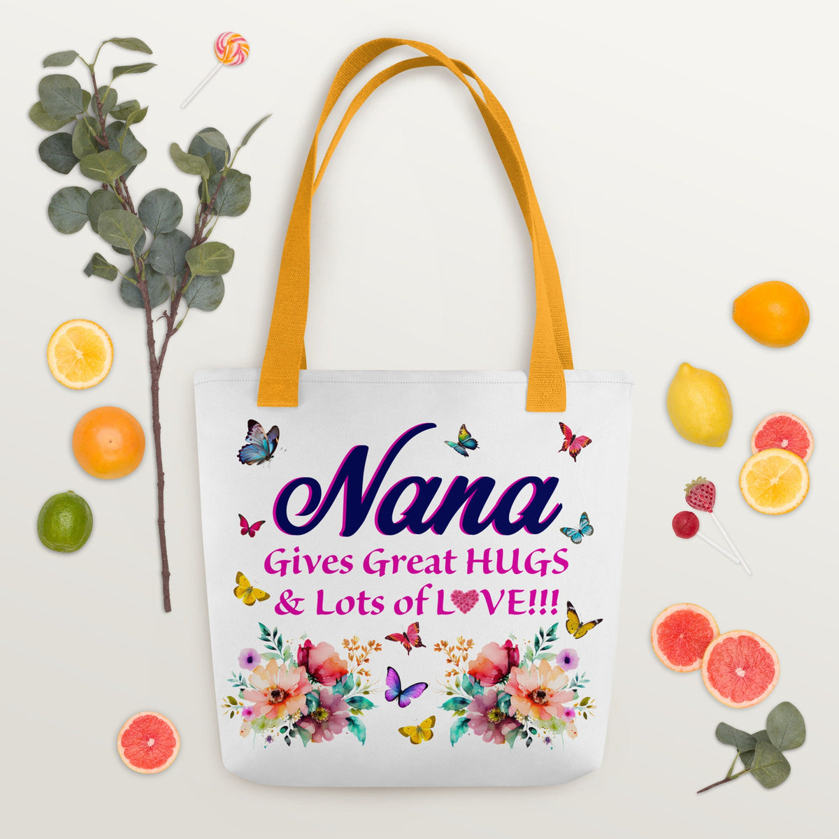 Nana Gives Great HUGS Lots of LOVE Tote Bag holds up to 44 lbs Tote Bag – Premium Graphic · Top Pick For Any Outfit
