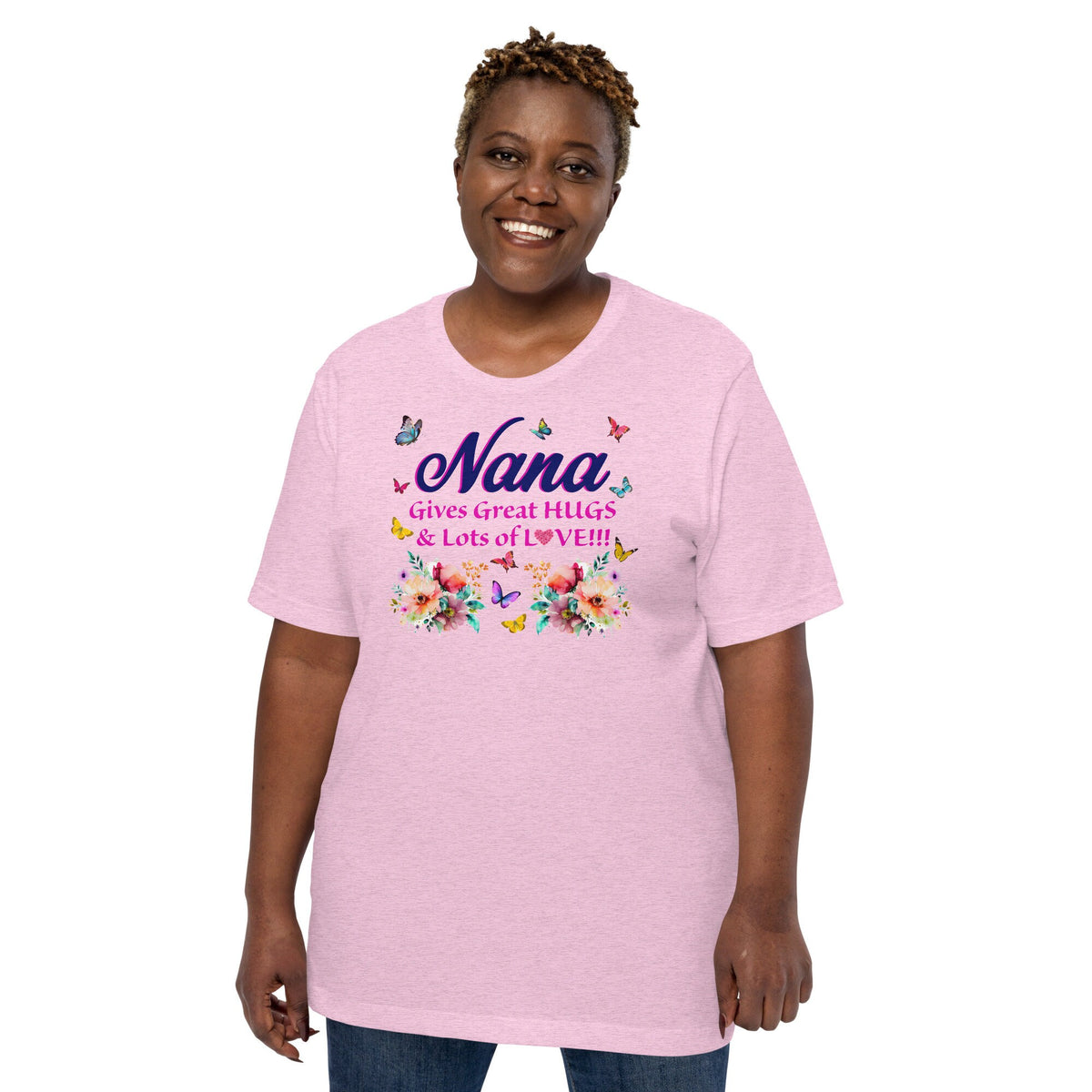 Nana Gives Great HUGS Lots of LOVE Women39s Soft T Shirt Graphic Tee – Easygoing Wear · High-Quality Print