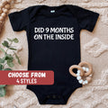 Newborn Outfit Funny Baby Bodysuit Baby Shower Gift Cute Baby Bodysuit Baby Announcement Did 9 Months On The Inside Baby Bodysuit Graphic Tee – Feel-Good Design · Must-Have Style