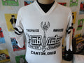 Vintage 8039s Hub Victor Trophies Canton Ohio Jersey Ringer 34 sleeve T Shirt M Jersey – Warm & Stylish · Trending Graphic Apparel