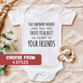 Baby Outfit Funny Baby Bodysuit Baby Tees That Awkward Moment When Your Mom Sniffs Your Butt In Front Of Your Friends Baby Bodysuit Graphic Tee – Bold Style · Top Pick For Any Outfit