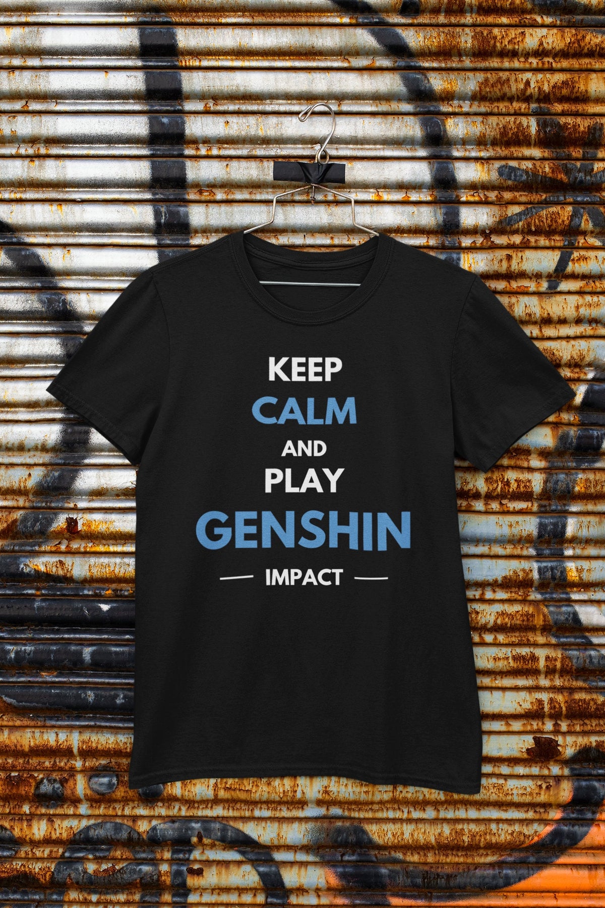 Genshin Impact Keep Calm And Play Genshin Impact T Shirt Black Unisex Gaming T Shirt Perfect Gift for Gamers and Genshin Impact Fans Graphic Tee – Everyday Comfort · Great Gift For Fans
