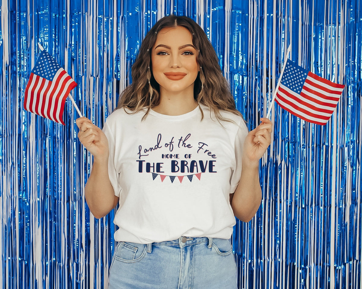 Simple Independence Day Shirt 4th of July Tee Land of the Free USA Pride Memorial Day Shirt Proud American Festive Americana Apparel Graphic Tee – Soft Feel · Must-Have Style