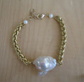 Baroque Pearl Matte Gold Spiga Chain Bracelet 725quot w extender chain Graphic Tee – Fan Favorite · High-Quality Print