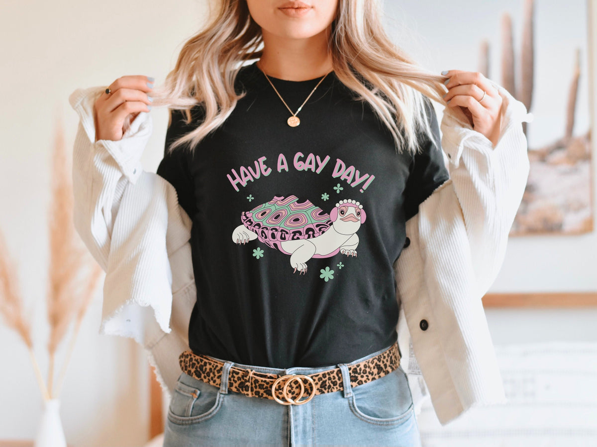 Have a Gay Day Cute Pride LGBTQIA Unisex T shirt Funny Pride Month Shirt Gender Neutral T Shirt LGBTQ Shirts LGBT Gift Trans Pride Month Graphic Tee – Feel-Good Design · Great Gift For Fans