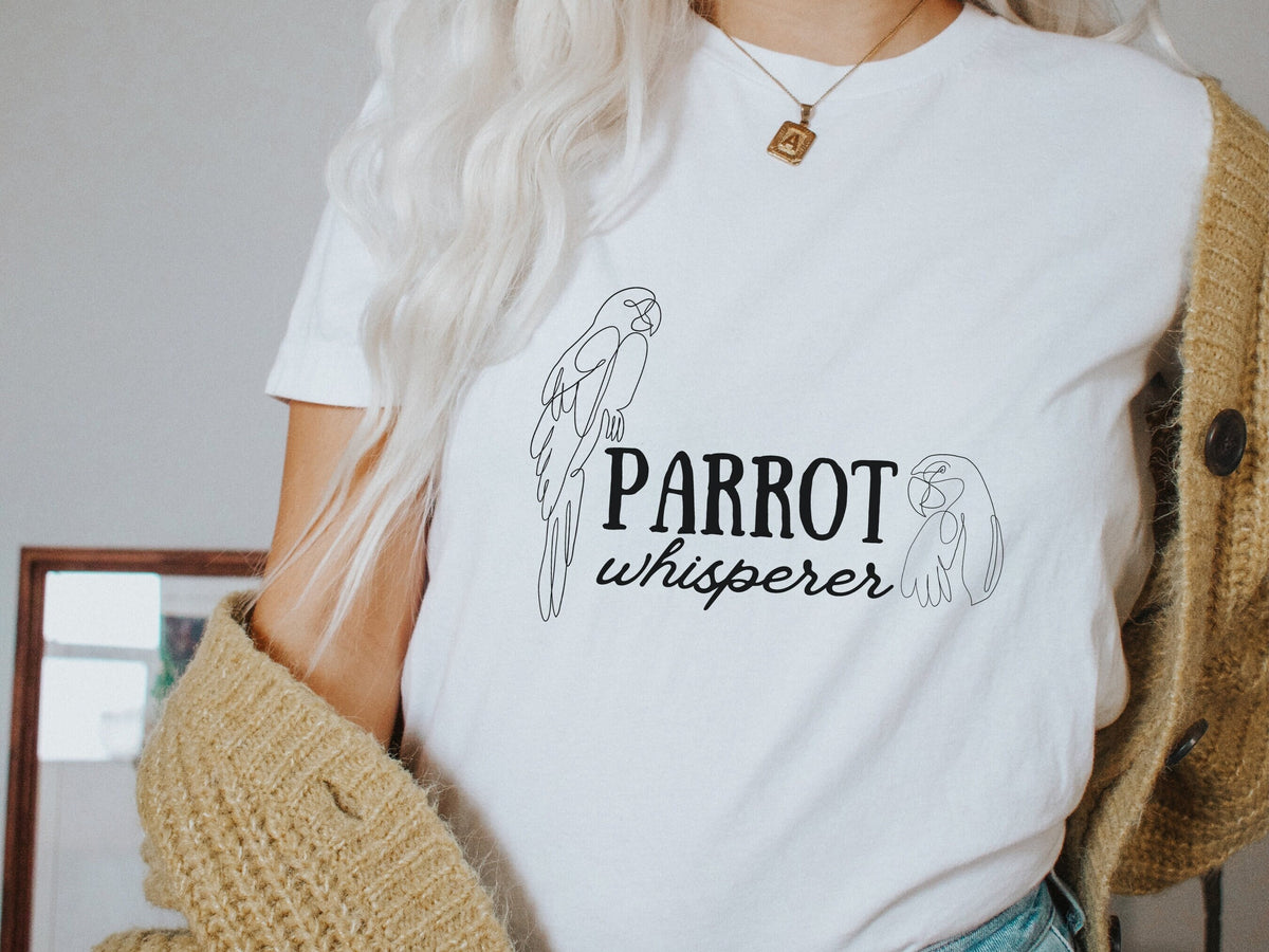 Parrot Whisperer Funny Shirt for Bird Lovers Cute Parrot Parent Gifts Parrot Mom Gift Macaw Amazon African Gray Cockatoo Ringneck Bird Graphic Tee – Easygoing Wear · Must-Have Style