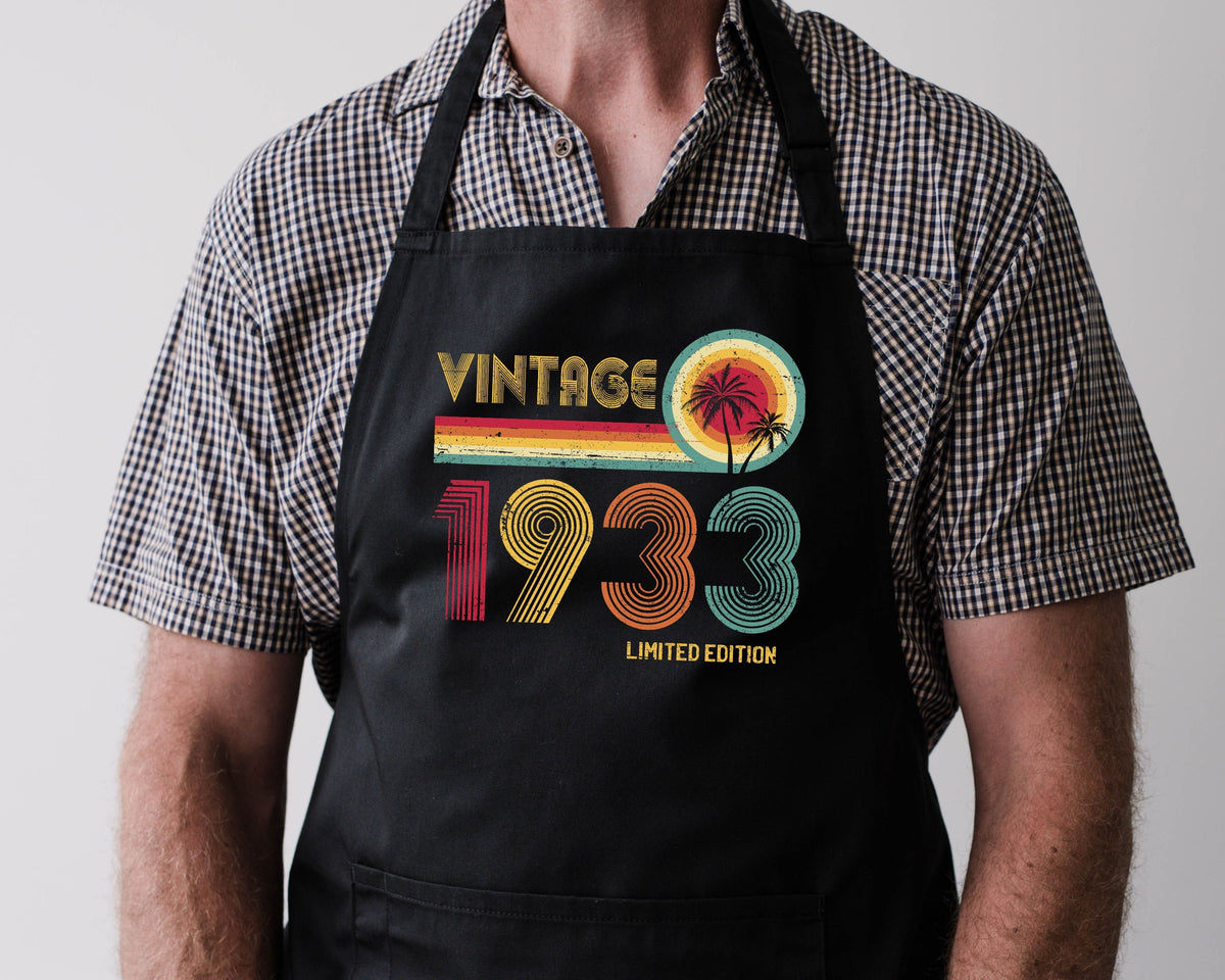 Baking Apron 91st Birthday Gifts Cotton Aprons for Men Dad 91 Years Old Bbq Summer Vintage 1933 Limited Edition Graphic Tee – Warm & Stylish · Top Pick For Any Outfit