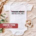 Funny Valentine39s Day Baby Shirt Funny Baby Bodysuit Funny Valentine39s day Baby Bodysuit Stealin39 Hearts And Bustin39 Farts Baby Bodysuit Graphic Tee – Premium Graphic · Must-Have Style