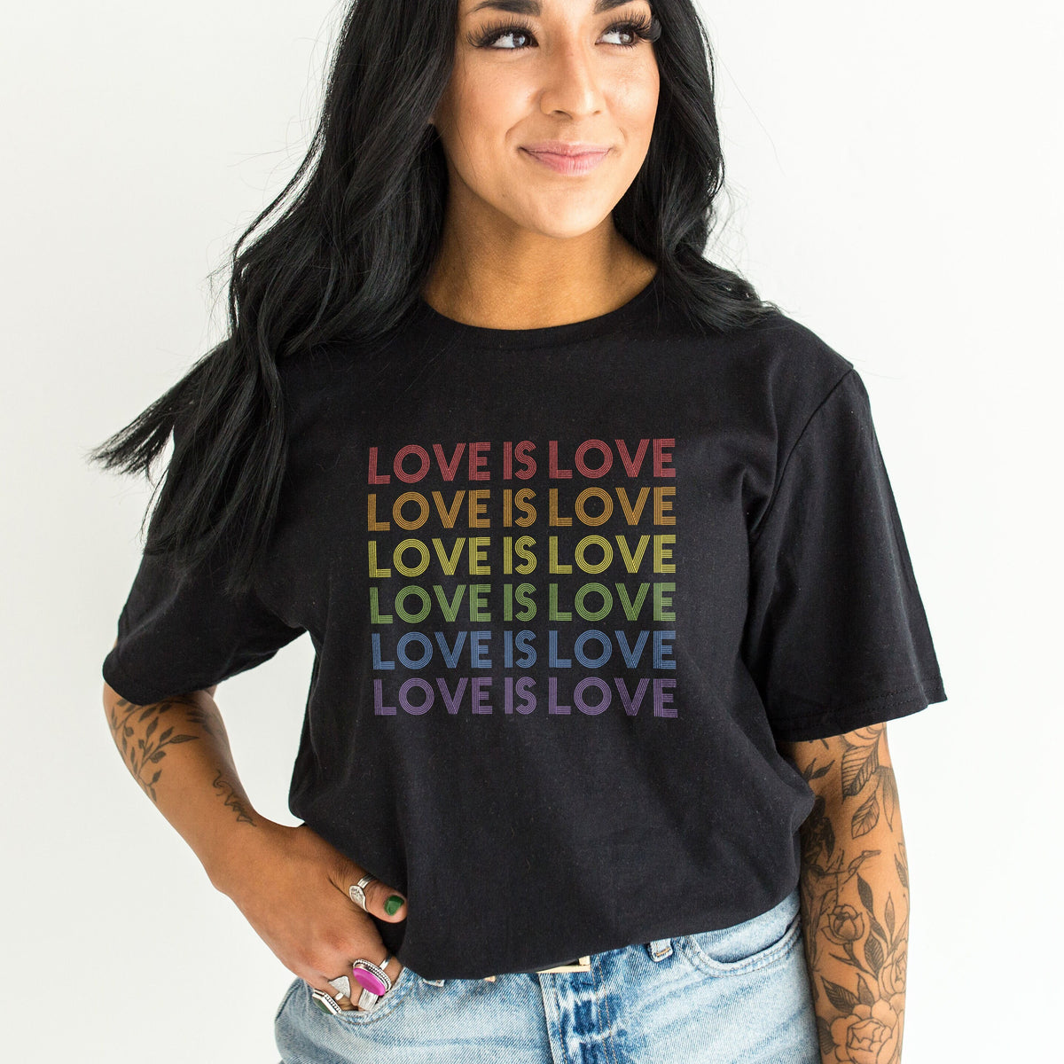 Love is Love TShirt Womens Love is Love Shirt Gay Pride Shirt Retro Pride TShirt LGBTQ Tees Pride Colours Shirt Graphic Tee – Feel-Good Design · Trending Graphic Apparel