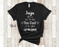 Too Cool Jaja Grandma Tshirt Poland Polish Grandmother Gift Idea for Mother39s Day Birthday Christmas or Pregnancy Reveal Announcement Graphic Tee – Soft Feel · Trending Graphic Apparel