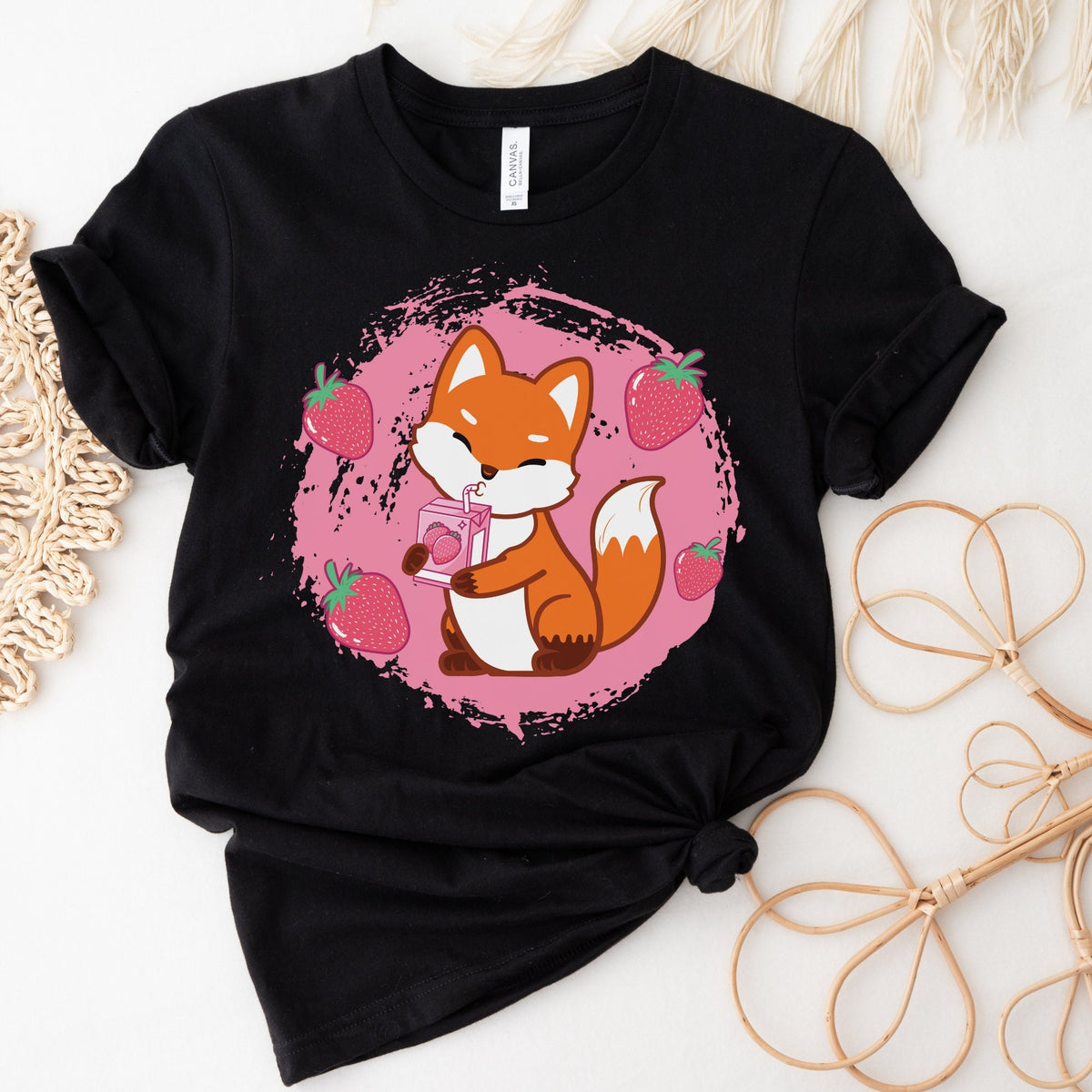 Strawberry Milk Shirt Kawaii Shirt Kawaii Fox Strawberry Shirt Kawaii Clothing Milk Shirt Cute Strawberry Japanese Milk Shirt Graphic Tee – Feel-Good Design · Trending Graphic Apparel