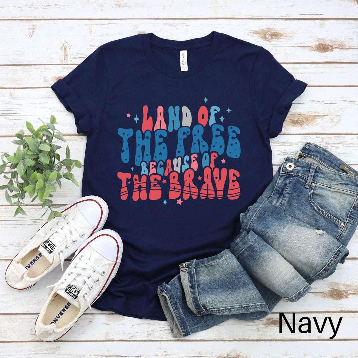 Land of the Free Because of the Brave Shirt 4th of July Tshirt Patriotic Shirt Independence Day Tee America Shirt Veteran Shirt USA Tee Graphic Tee – Soft Feel · Great Gift For Fans