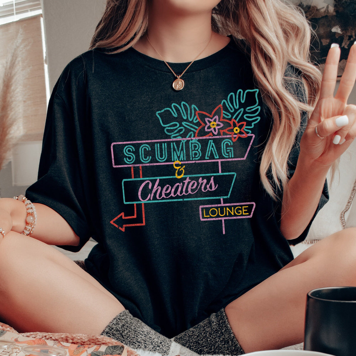 Scumbag and Cheaters Lounge Unisex T shirt Pump Rules VPR Party Shirt Graphic Tee Tshirt Retro Bella Canvas Tee Vanderpump Tote Bag – Premium Graphic · Perfect For Daily Wear