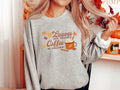 Cute Autumn Pullover Festive Sweatshirt for Fall Pumpkin Spice Coffee Pullover Womens Sweatshirts Autumn Leaves Pullover Gift for Her Sweatshirt – Premium Graphic · High-Quality Print