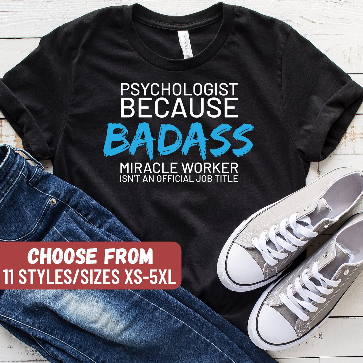 Funny Psychology Shirt Psychologist Gift Psychology Gift Psychologist Because Badass Miracle Worker Isn39t An Official Job Title TShirt Graphic Tee – Cozy Vibes · Perfect For Daily Wear