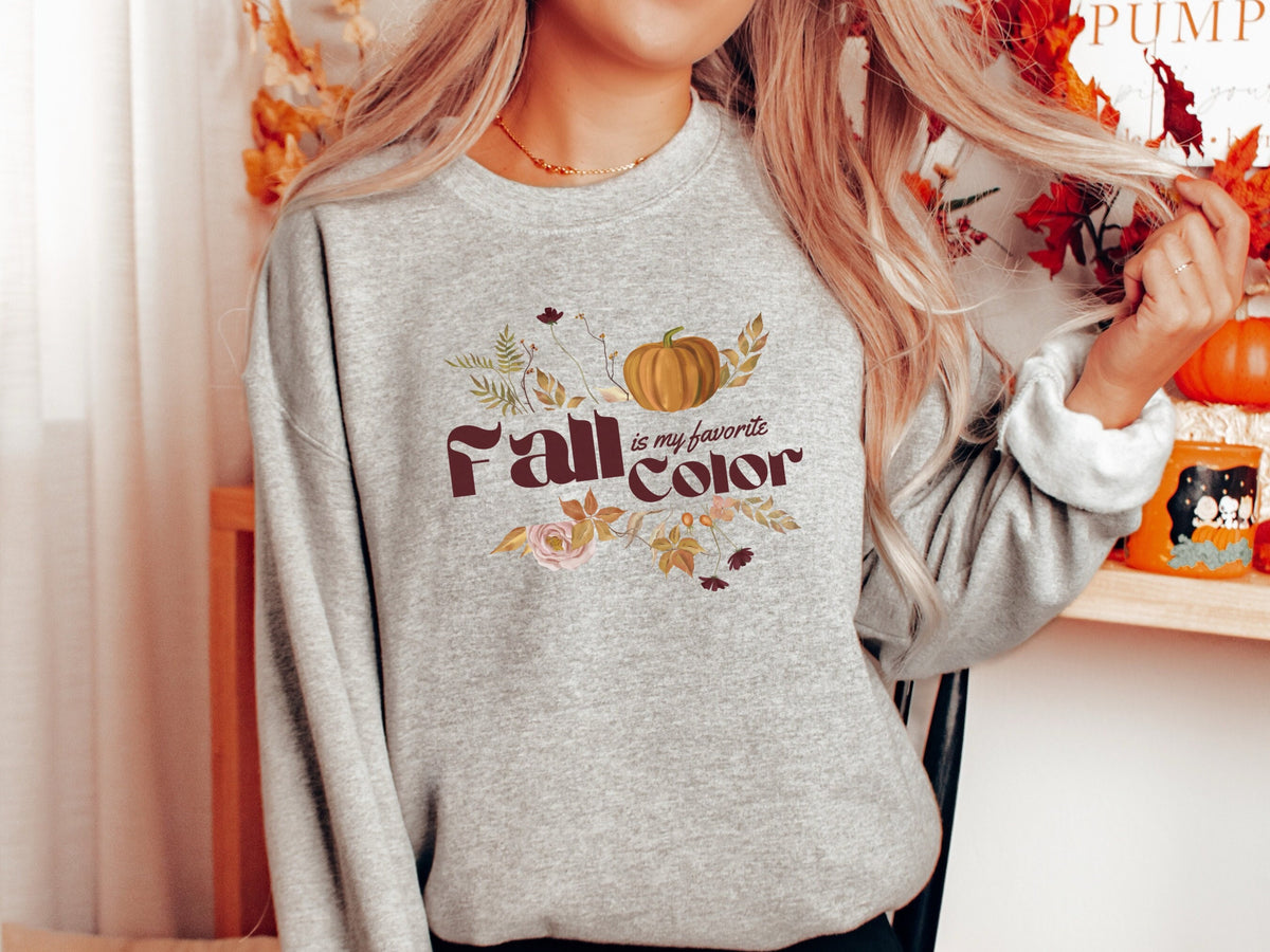 Cute Fall Womens Pullover Fun Autumn Leaves Sweatshirt for Fall Pretty Autumn Colors Pullover Womens Sweatshirt Cozy Fall Pullover Sweatshirt – Everyday Comfort · Perfect For Daily Wear
