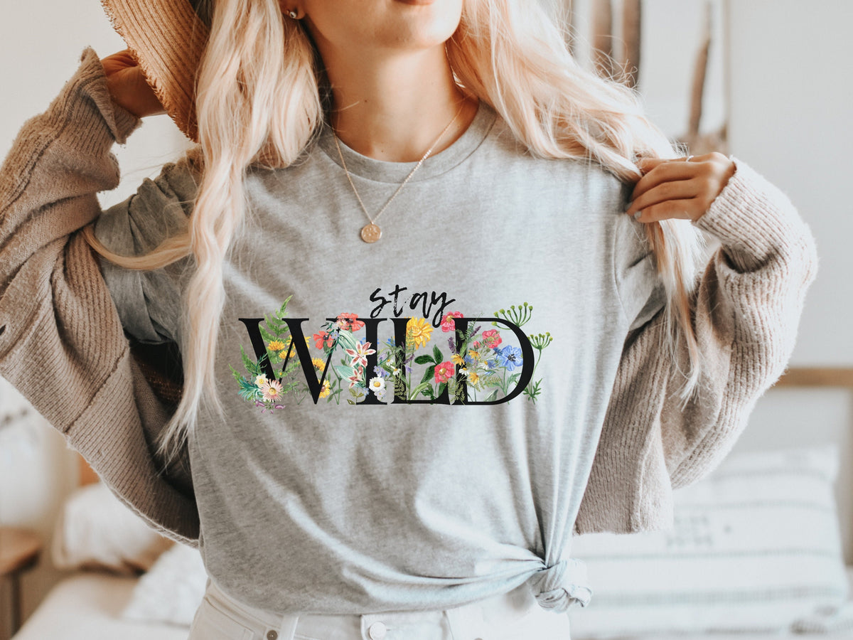 Stay Wild Cute Wildflower T shirt Floral Womens Nature Tshirt Flower Shirts for Her Pretty Wildflower Tee Womens Shirts Unisex T shirt Graphic Tee – Bold Style · Must-Have Style