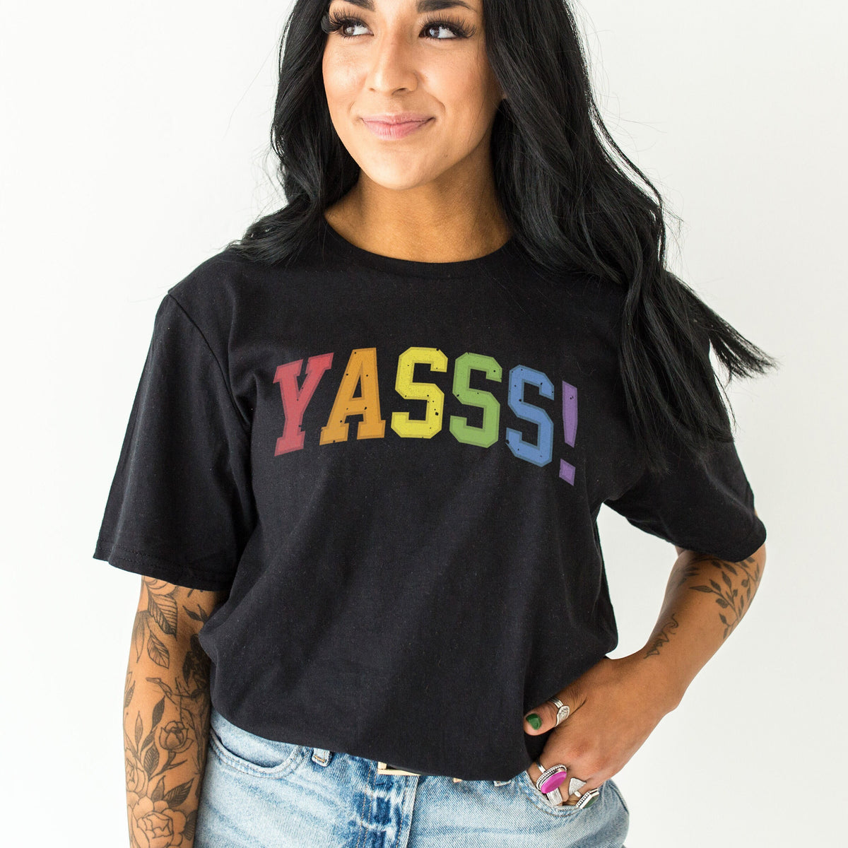 Yass Queen TShirt Pride Colours TShirt Womens Pride Shirt Yasss Queen Gay Pride TShirt LGBTQ Pride TShirt Pride Colours TShirt Graphic Tee – Feel-Good Design · Perfect For Daily Wear