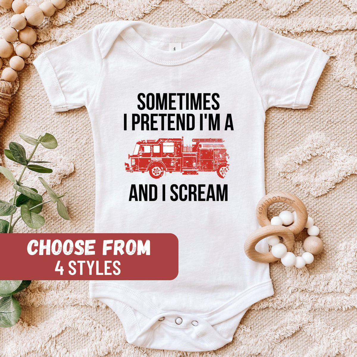 Firefighter Baby Bodysuit Baby Gift Baby Shower Gift Funny Baby Bodysuit Sometimes I Pretend I39m A Firetruck And I Scream Baby Bodysuit Graphic Tee – Bold Style · Perfect For Daily Wear
