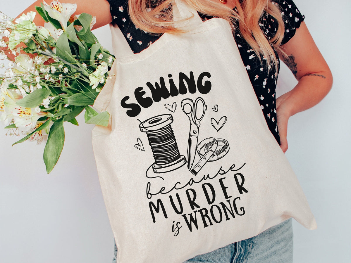 Funny Sewing Hobby Cotton Canvas Tote Bag Farmers Market Bag Sewing Lover Crafting Bag Gift for Her Seamstress Storage Bag Gift for Crafts Tote Bag – Bold Style · Top Pick For Any Outfit
