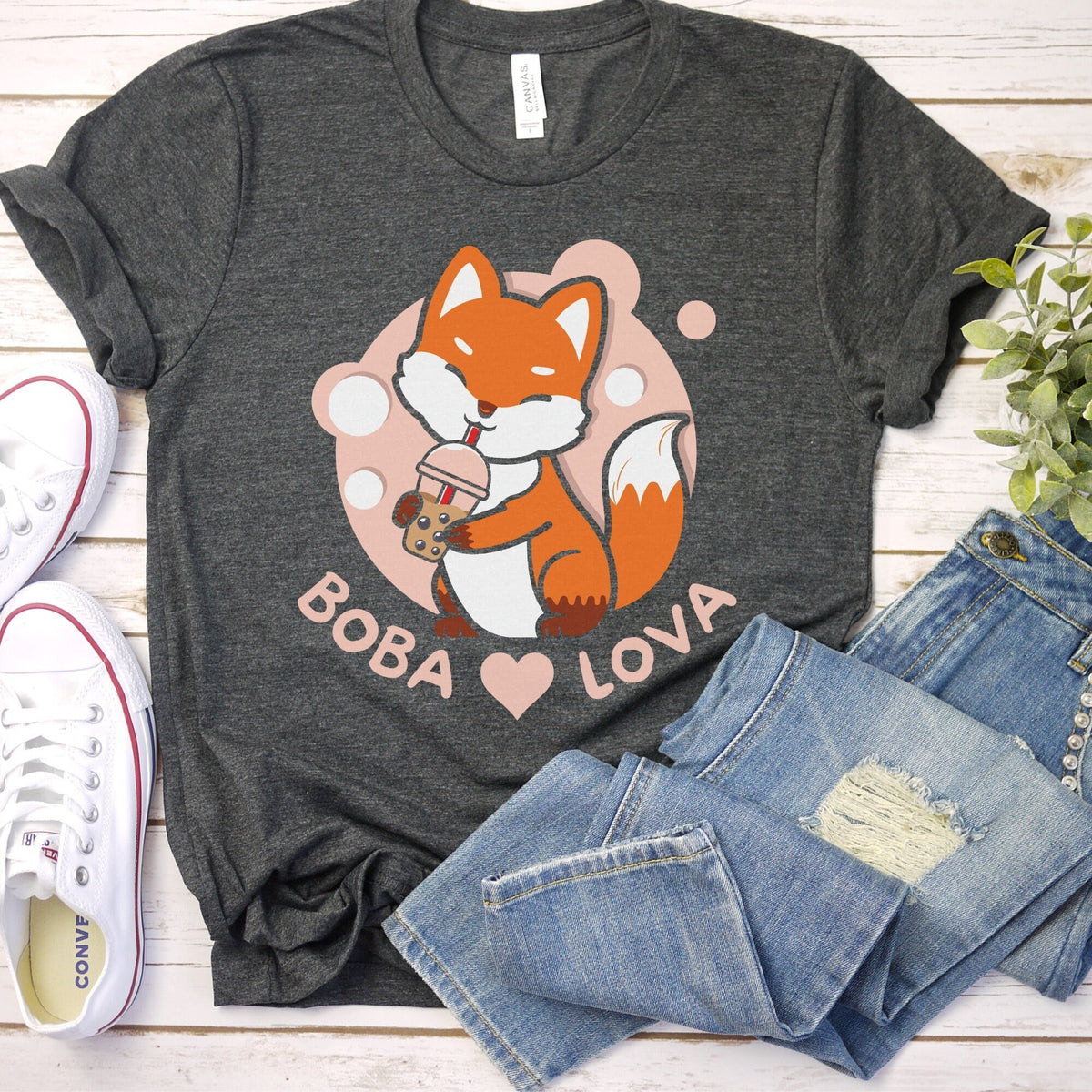 Fox Boba Tea Bubble Tea Shirt Boba Tea Fox Lover Shirt Boba Tea Shirt Boba Lover Gift Fox Lover Gift Bubble Tea Gift Kawaii Shirt Graphic Tee – Easygoing Wear · Perfect For Daily Wear