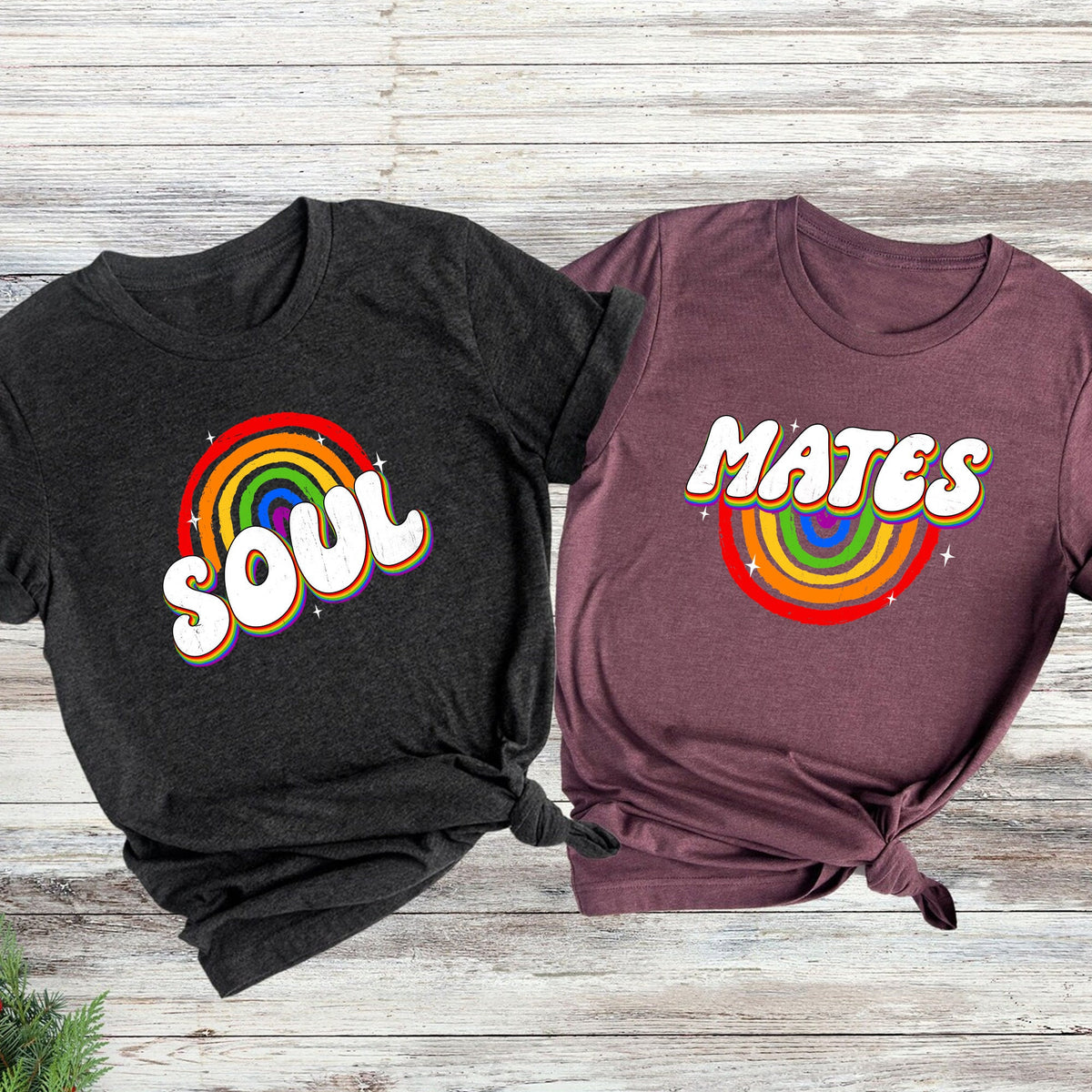Soulmates Matching Couple Shirts Soulmate Shirt LGBT Shirt Pride Shirt Lesbian Gay Shirt Love is Love Shirt Rainbow Shirt Graphic Tee – Cozy Vibes · Great Gift For Fans
