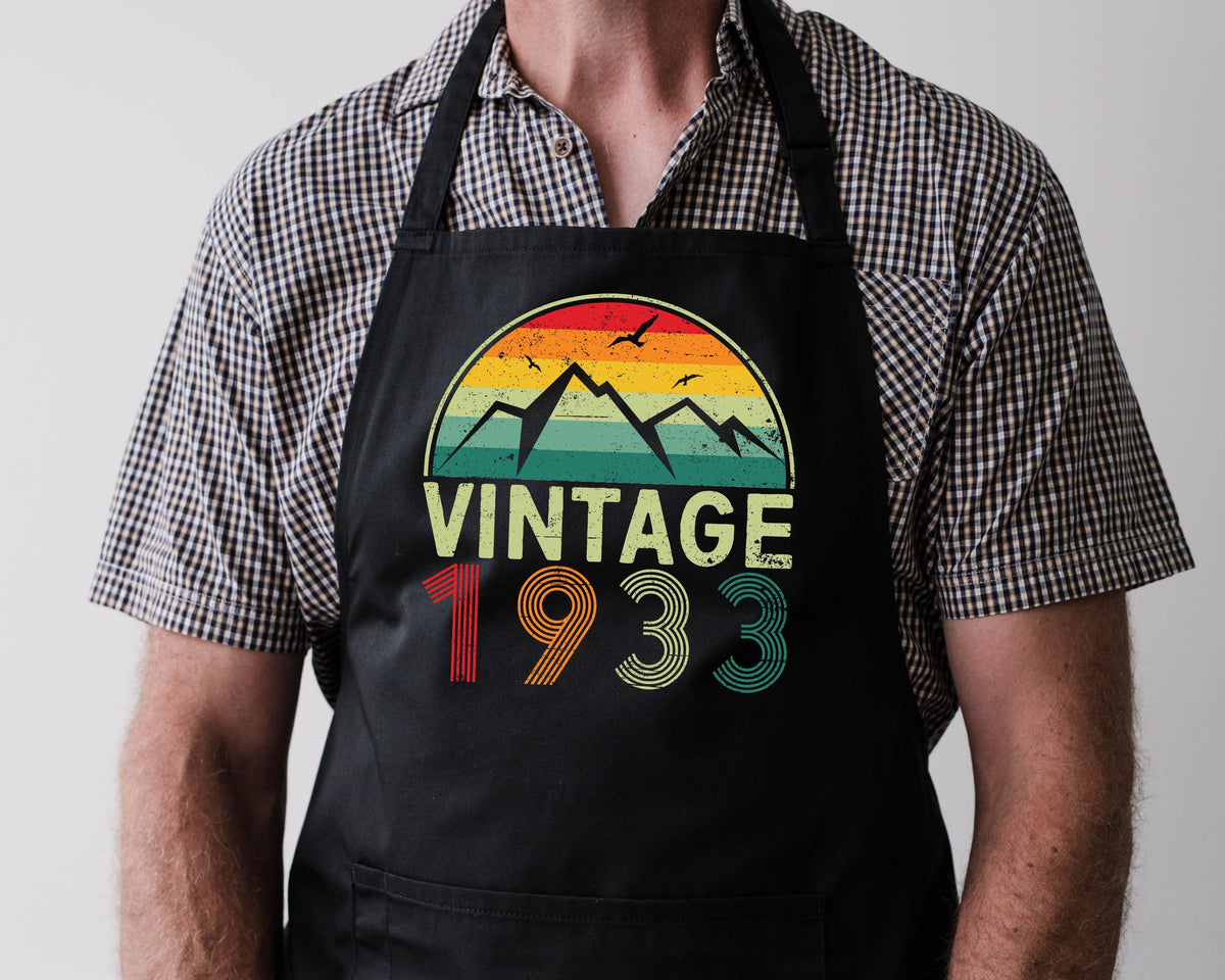 Baking Apron 91st Birthday Gifts Cotton Aprons for Men Dad 91 Years Old Bbq Summer Vintage 1933 Graphic Tee – Soft Feel · Must-Have Style