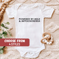 Science Baby Shower Gifts Future Biologist Bodysuit Baby Shirt Funny Baby Bodysuit Powered By Milk And Mitochondria Baby Bodysuit Graphic Tee – Bold Style · Trending Graphic Apparel