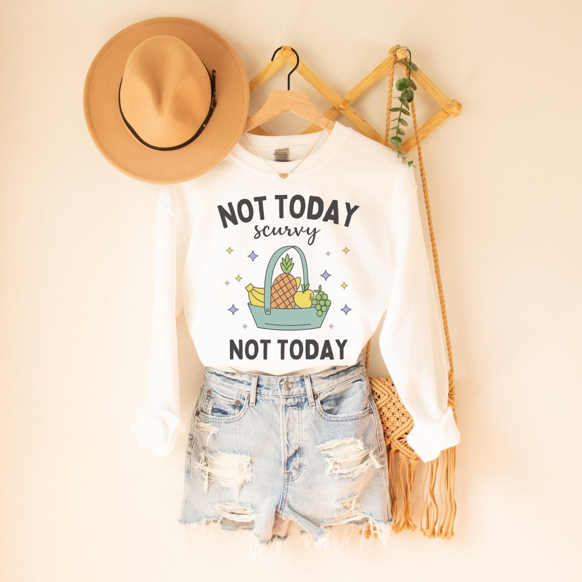 Funny Fruit Lover Sweatshirt for Historian or History Teacher Not Today Scurvy History Professor Gift Social Studies Cute Retro Fruit Sweatshirt – Everyday Comfort · Must-Have Style