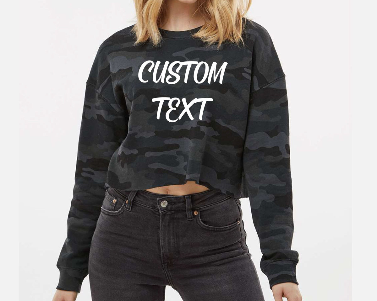 Custom Text on crop sweatshirt Custom Women39s Lightweight Crop Crew Pullover Personalized Cropped Pullover Custom Photo Logo Design Sweatshirt – Feel-Good Design · Great Gift For Fans