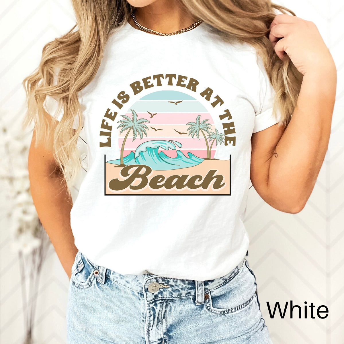 Life is Better at the Beach Shirt Vacation Tshirt Summer Gift Cute Summer Shirt Retro Summer Shirt Beach Vacation Beach Life Shirt Graphic Tee – Easygoing Wear · Must-Have Style