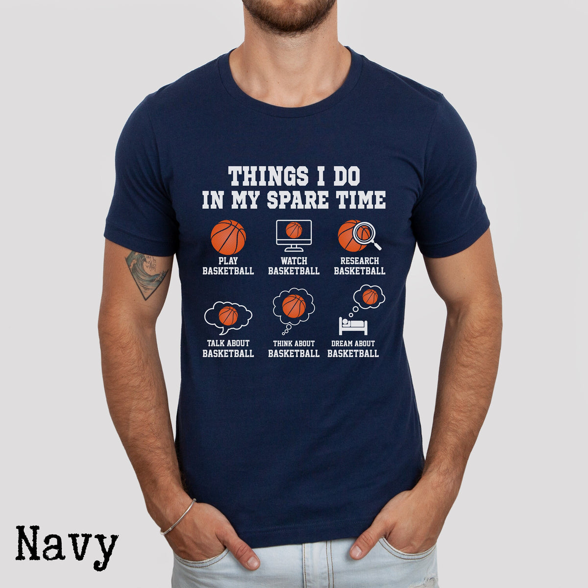Things I Do In My Spare Time Basketball Shirt Basketball Gift Basketball Player Basketball Lover Gift Basketball Lover Shirt Graphic Tee – Bold Style · High-Quality Print