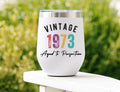 Customized Birthday Wine Tumbler 40th Birthday 50th Birthday 60th Birthday Graphic Tee – Cozy Vibes · Perfect For Daily Wear