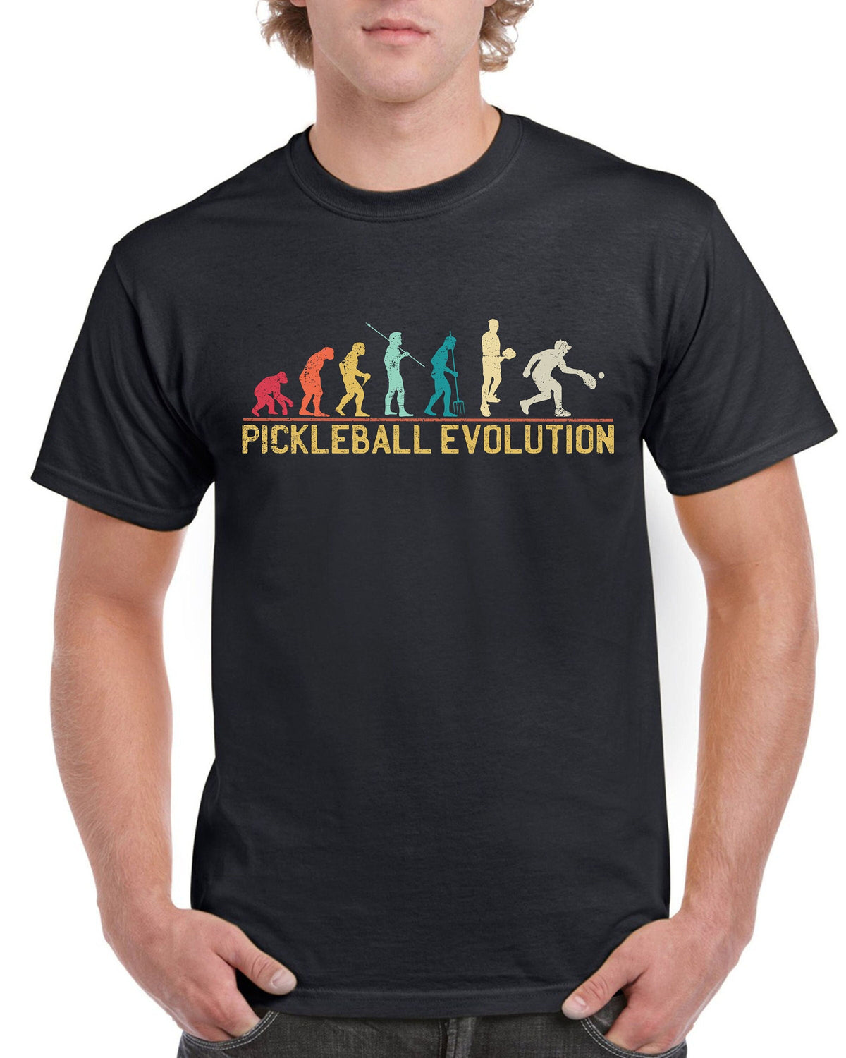 Top Gift TShirt for Dad Evolution of Pickelball Sports Cotton Comfort Graphic Tee – Fan Favorite · Great Gift For Fans