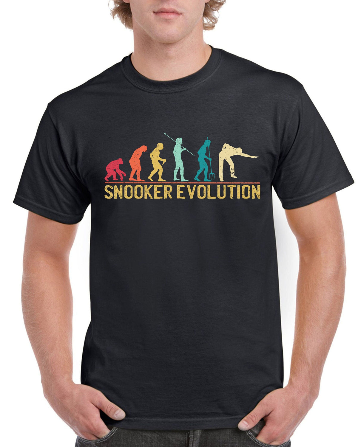 Top Gift TShirt for Dad Evolution of Snooker Sports Cotton Comfort Graphic Tee – Feel-Good Design · High-Quality Print
