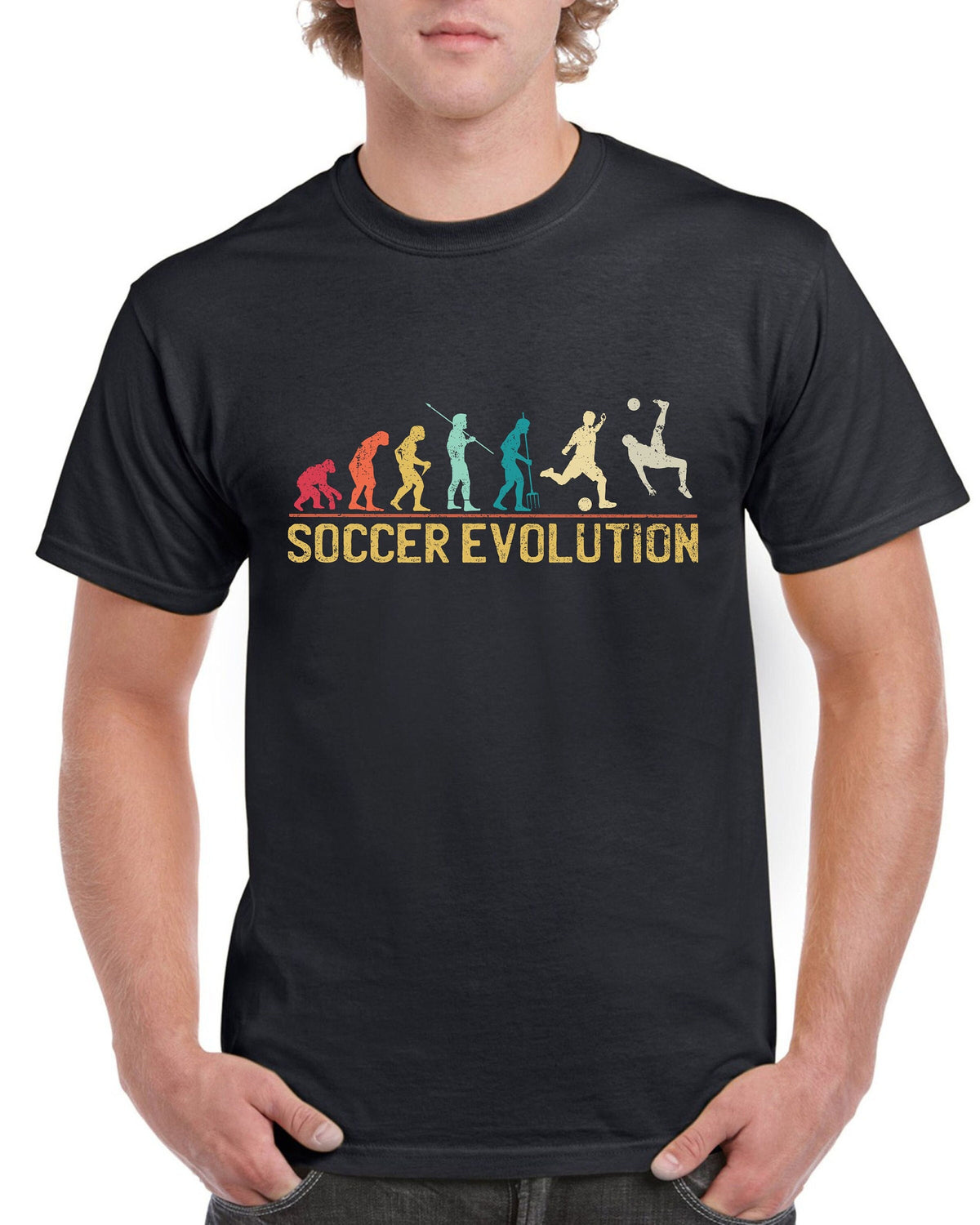 Top Gift TShirt for Dad Evolution of Soccer Sports Cotton Comfort Graphic Tee – Warm & Stylish · Great Gift For Fans