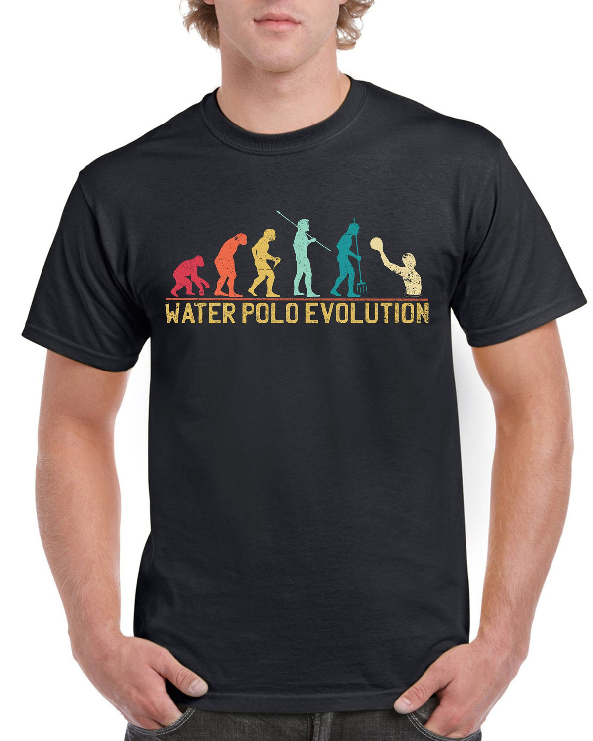 Top Gift TShirt for Dad Evolution of Water Polo Sports Cotton Comfort Graphic Tee – Aesthetic Look · High-Quality Print