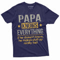Men39s Papa knows everything T shirt Father39s day Christmas Papa Pops Dad Father Grandpa Tee shirt Gift idea Mens tees Graphic Tee – Bold Style · Perfect For Daily Wear