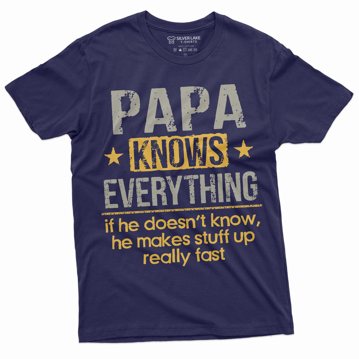 Men39s Papa knows everything T shirt Father39s day Christmas Papa Pops Dad Father Grandpa Tee shirt Gift idea Mens tees Graphic Tee – Bold Style · Perfect For Daily Wear